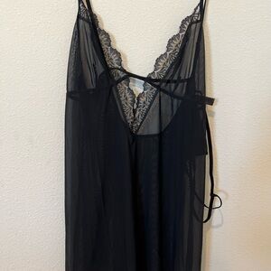 Elegant Black Lace Nightgown